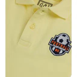 Gini & Jony Kids Yellow Solid Polo T-Shirt image 3