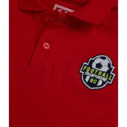 Gini & Jony Kids Red Solid Polo T-Shirt image 3