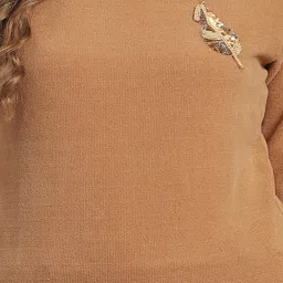 Monte Carlo Brown Embellished Sweater image 3