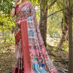 MAHARANI COUTURE Ethnic Motifs Art Silk Jamdani Saree image 3