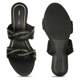 Bata Women's SHERRY E 23 Black Ethnic Wedges image 3