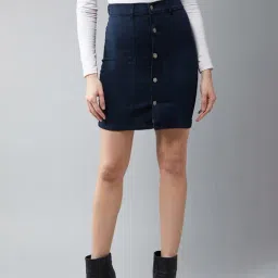 DOLCE CRUDO Navy Mini  Skirt-picture-20