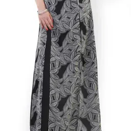 Belle Fille Black & Grey Floral Print Skirt-image-80