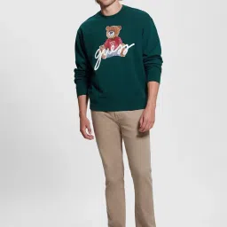 Guess Green Print Full Sleeves Sweatshirt image 3