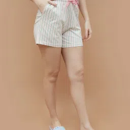 Ginger by Lifestyle Off White Striped Shorts image 3