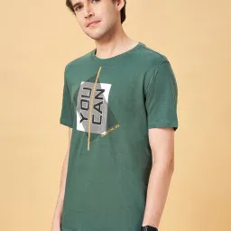 Ajile by Pantaloons Sage Cotton Slim Fit Printed T-Shirt image 3