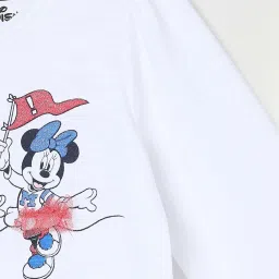 Juniors by Lifestyle White Cotton Printed Full Sleeves T-Shirt image 3