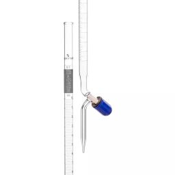 Supertek 100 ml QR Coded Burette Class A with Screw Type PTFE Needle Valve (Rotaflow) Stopcock, Individual Works Certificate, 77.103.0100QR (Pack of 4)-picture-4