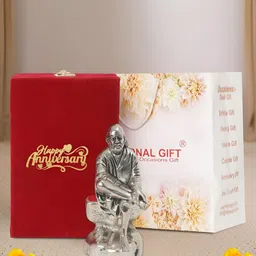 INTERNATIONAL GIFT Silver-Toned Sai Baba Religious Idol Showpiece-image-45