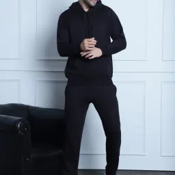 Vimal Jonney Black & Grey Regular Fit Printed Hooded Sweatshirt & Trackpant Set - Pack of 2 image 3