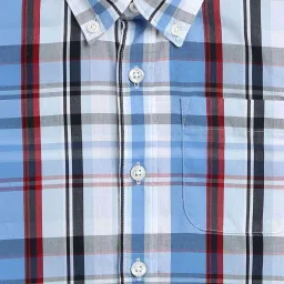 Tommy Hilfiger Kids Blue Spell Checks Regular Fit Shirt image 3