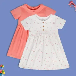 MINIKLUB White & Red New Born And Baby Girls Short Sleeve Dress-picture-22