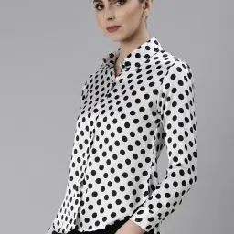 showoffff SHOWOFF White & Black Polka Dot Shirt image 3