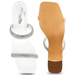 Shoetopia Women's White Casual Sandals image 3