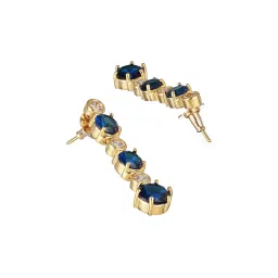 Saraf RS Jewellery Gold Plated Blue Zircon Minimal Jewellery Set image 3