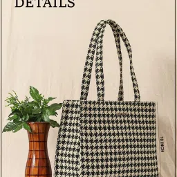 Bagsy Malone Black & Cream Textured Medium Tote Handbag image 3