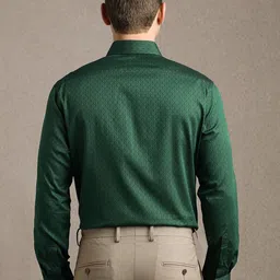 Louis Philippe Men Slim Fit Geometric Printed Spread Collar Pure Cotton Formal Shirt image 2