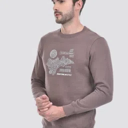Numero Uno Pale Mauve Regular Fit Printed Sweatshirt image 3