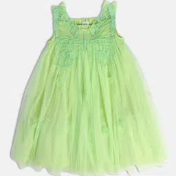 MINIKLUB Kids Green Solid Dress image 3
