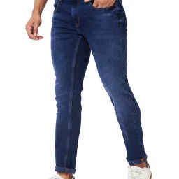 Spykar Dark Blue Slim Fit Low Rise Jeans image 3