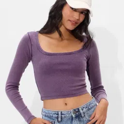 The Souled Store Dark Lavender Slim fit Tops-picture-16