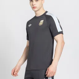 adidas Black Regular Fit Striped Argentina Beckenbauer T-Shirt image 3