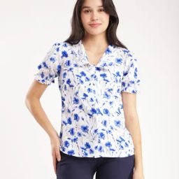 Fablestreet Blue & White Floral Print Shirt-picture-31