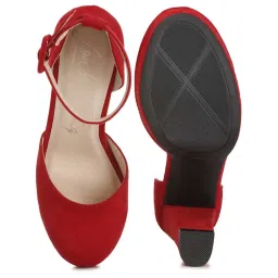 London Rag Women's Red Ankle Strap Sandals image 3