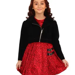 Cutecumber Girls Red Embellished Dress-image-45