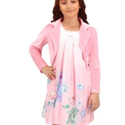 Cutecumber Girls Pink Embellished Dress-picture-21