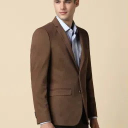 Allen Solly Brown Slim Fit Textured Blazer image 3