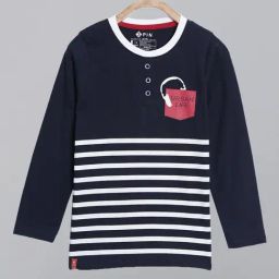 3PIN Boys Navy Cotton Printed T-Shirt-picture-16