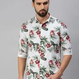 showoffff SHOWOFF White Cotton Slim Fit Printed Shirt-picture-22