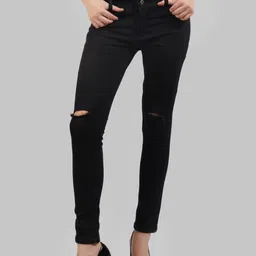 Mevan Women Regular Fit Mid-Rise Mildly Distressed Stretchable Jeans-picture-24