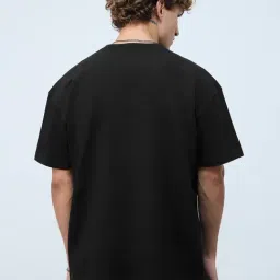 The Souled Store Black Relaxed Fit Graphic T-Shirt image 2