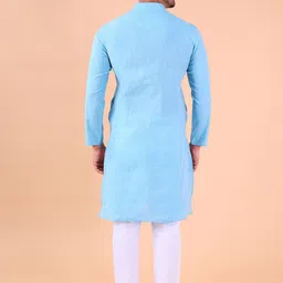 AURIK Men Solid Striped Pure Cotton Kurta with Trouser image 4