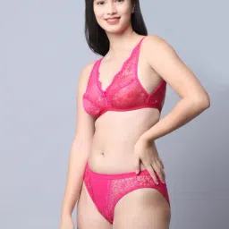 Gracit Pink Self Pattern Bra Panty Set - Pack Of 2 image 4