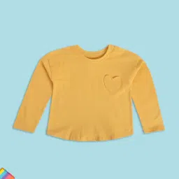 MINIKLUB Kids Yellow Solid Full Sleeves Top-image-13