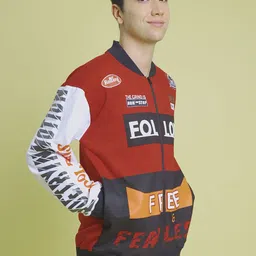 URA STREET Unisex Bomber with Patchwork Jacket image 3