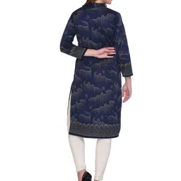 ROSARY Printed Woolen Long Sleeve Straight Kurta image 4
