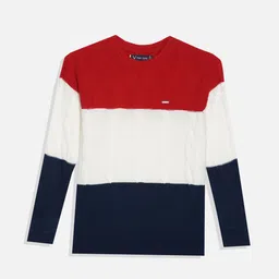 Allen Solly Junior Boys Cable Knit Colourblocked Pullover-picture-19