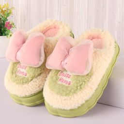 Oh! Pair Slip On Winter Shoes With Bow Applique- Pink-picture-4