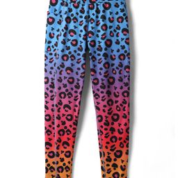 Pine Active Knit Full Length Super Stretch Leggings with Cheetah Print - Multicolor-picture-24