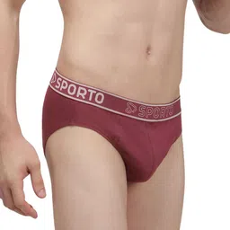 Sporto by Macho Pack Of 2 Combed Cotton Mid Rise Basic Briefs image 3