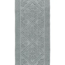 saral home Saralhome KAKU Cotton Antiskid Mat & Runner 2pc set Grey. 45cm x 65cm, 45cm x 100cm image 2