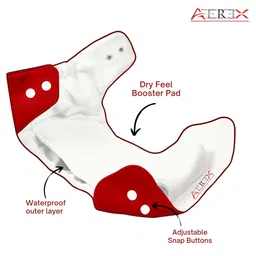 AEREX Reusable Baby Cloth Diapers For 6 Months to 3 Years With 2 Insert Pad With Anti-Piling Fleece Extra Absorbent Instant Baby Dry Sheet Leak Proof Washable Diaper Baby Bed Protector image 2
