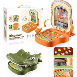 Urbane chic 2-in-1 Dinosaur Electronic Keyboard Piano & Pinball Machine Educational Plastic Musical Instrument Games for Children-Multicolor(Color May Very) image 2