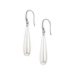 HighSpark 925 Sterling Silver Majestic Long Pearl Drop Earrings-picture-33