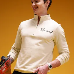 HERE&NOW Typography Printed Detail Mock Collar Sweatshirt-picture-30