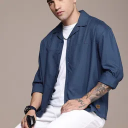 The Roadster Life Co. Cuban Collar Drop-Shoulder Sleeves Relaxed Fit Casual Shirt image 1